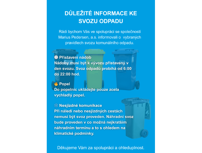 Informace ke svozu odpadu